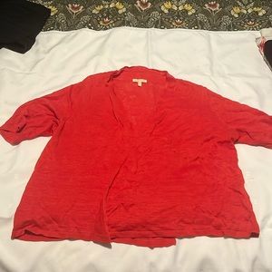 Linen short sleeved cardigan